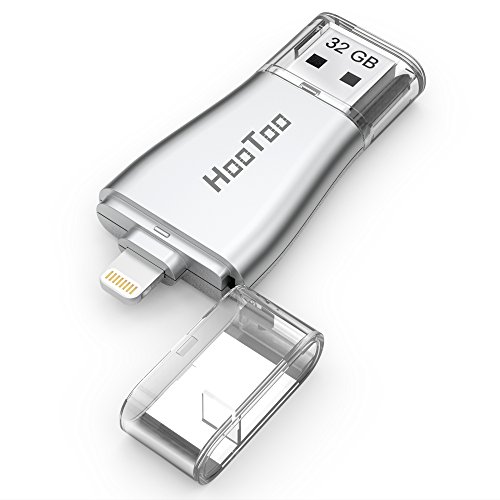 iPhone iPad Flash Drive USB 3.0 Adapter with Extended MFi Lightning Connector, HooToo 32GB Jump Thumb Pen Drive Memory Stick Expansion External Storage for iOS Mac Windows PC