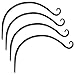 Gray Bunny GB-6820D Hand Forged Curved Hook, 14 Inch, Set of 4, Black, Beautiful Outdoor Mounted Upturned Hook for Bird Feeders, Plants, Lanterns, Wind Chimes, As Wall Brackets and More! primary