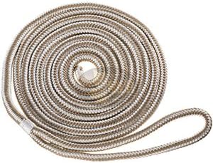 Maple Leaf Ropes Nylon Double Braid Dock Line 1/2" x 25' White and Gold