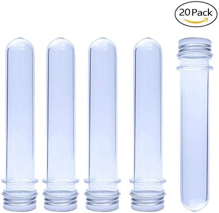 OTRMAX 40ml Clear Plastic Sample Test Tubes Empty Bottles with Caps (20pcs)