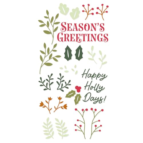 Sizzix Clear Stamps Set Happy Holly Days by Catherine Pooler