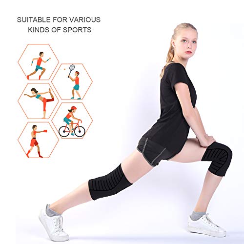 image for CAMBIVO 2 Pack Knee Brace, Knee Compression Sleeve Support for Running