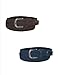 CTM Men's Elastic Braided Stretch Belt with Silver Buckle and Matching Tabs