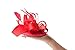 FELIZHOUSE Fascinator Hats Hat Tea Party Feather Hair Clip Bridal Headpieces Ascot Headband for Women (Red)