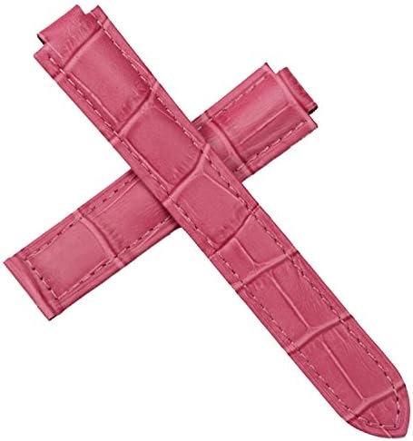 18mm Crocodile Grain Leather Watch Strap Compatible for Ballon Bleu (Pink)