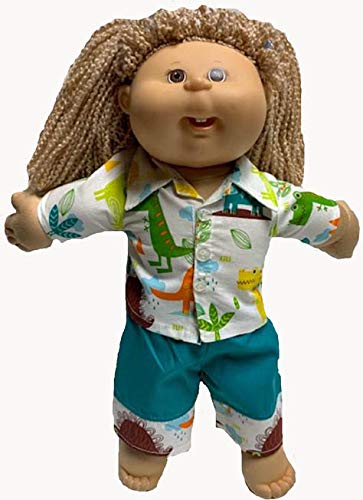 Doll Clothes Super store Dinosaur Print Short Set for Boy Or Girl Baby and Cabbage Patch Kid Dolls