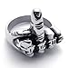 KONOV Men's Biker Middle Finger Up Stainless Steel Ring Black, Size 10
