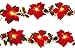 2PK 6FT Christmas Pre Lit Decoration Garland Poinsettia Garland with Red Berries & Holly Leaves, Christmas Garland,Artificial Poinsettia Garland(Red)