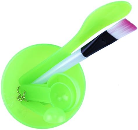 Brendacosmetic Brand New 4 in 1 Beauty DIY Facial Mask Tool Set with Mixing Bowl Brush Spoon ,Essential beauty packages for DIY mask (Green)