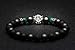 Karseer Black Panther Anxiety Bracelet, 8MM Natural Stone Healing Crystal and Magnetic Energy Balance Beaded Elastic Bracelet, Handmade Prayer Meditation Stress Relief Gemstone Bracelet (White Gold)
