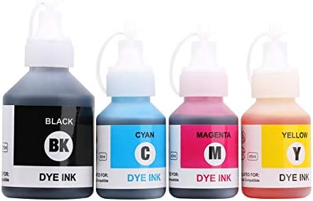 4PK Compatible with BT6000BK BT6000C BT6000M BT6000Y Refill Dye Ink Kit for DCP-T300 DCP-T500W DCP-T700W MFC-T800W Printer (1x Black 100ml / 1x Cyan Magenta Yellow 50ml)