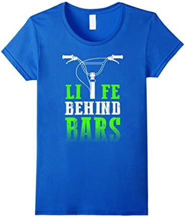 Women's Life Behind Bars Funny Cycling Shirt Bicycle Spin Class Top Medium Royal Blue