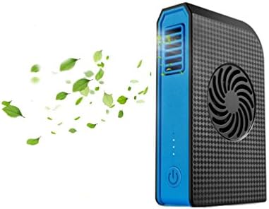 Mclife 2 in 1 USB Charging Power Bank with Fan, Portable Personal Mini Fan 6000mAh Power Bank for iphone Android Charge, Handhold for Home and Outdoor Using (Black Blue)