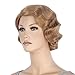 STfantasy 20S Finger Wave Wig Flapper Curly Synthetic Hair for Women 1920s Cosplay Costume Halloween Party Daily Everyday Wear (Ash Brown)