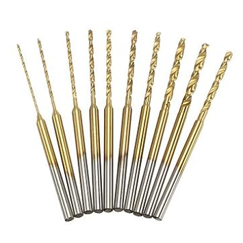 Generic 10Pcs 0.6-2.2Mm Hss Twist Drill Bits Set Titanium Coated High Speed Steel Drill Bits