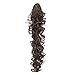 SWACC 24-Inch Long Messy Curls Claw Clip Ponytail Extensions Synthetic Clip in Drawstring Curly Ponytail Hairpiece Jaw Clip Hair Extensions (Medium Ash Brown-8#)