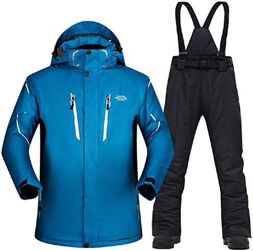 スノーボードウェアスキースーツメンズ年冬防水防風厚く暖かい雪服メンズスキーセットジャケットスキーとスノーボードスーツブランドサイズ調節可能プリント スノー