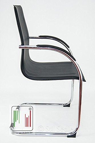 Stil-Sedie-Poltrona-Sedia-Ufficio-Su-Slitta-Modello-Milano-NERO