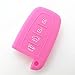 Hwota Silicone 4 Button Smart Remote Key Fob Case Protect Cover for Hyundai Sonata Elantra -Pink