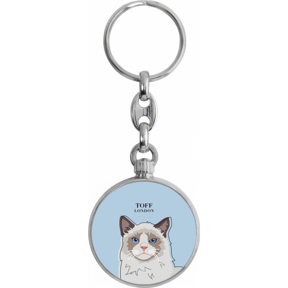 Toff London Ragdoll Cat Head Keyring