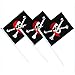 Nainiuao Elcoho 50 Pack Pirate Stick Flag Jolly Roger Stick Flag for Pirate Day or Halloween Decoration, 8.2 x 5.5 Inch