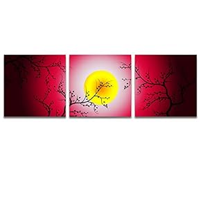 3 Panel Beautiful Moonlit Night Pictures Home Wall...