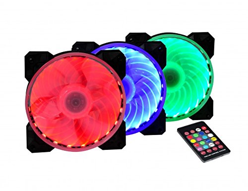 X2 Magic Lantern Remote control RGB LED 120mm Fans 12025S1L6-RGB-LED (3 Pack)