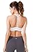 QUEENIEKE Women's Light Support Double-T Back Wirefree Pad Yoga Sports Bra Size XL Color Angle White