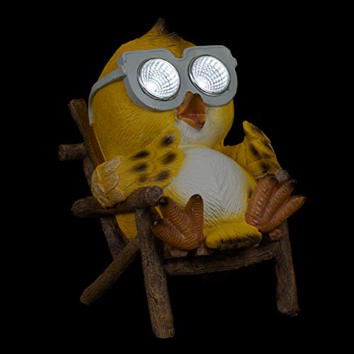Owl Solar Garden Decorations Figurine | Outdoor LED Decor Figure | Light Up Decorative Statue Accents for Yard, Patio, Lawn, or Deck | Weather Resistant | Great Housewarming Gift Idea (Yellow, 2 Pack) - Thumbnail 3