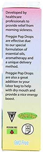 Three Lollies Organic Preggie Pop Drops for Morning Sickness Relief, 24 Count