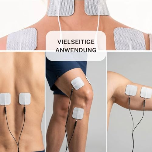 ELDE MEDICAL TENS Electrode Pads 5 x 5 cm (Pack of 20) - Self-Adhesive, Reusable Electrode Pads with 2 mm Pin Connection - Replacement Pads Compatible with TENS & EMS Devices with 2 mm Pin Connector