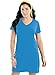 LAT Ladies' 100% Cotton Jersey Short Sleeve V-Neck Swim Cover-up Dress (Cobalt, Large/Xtra Large)