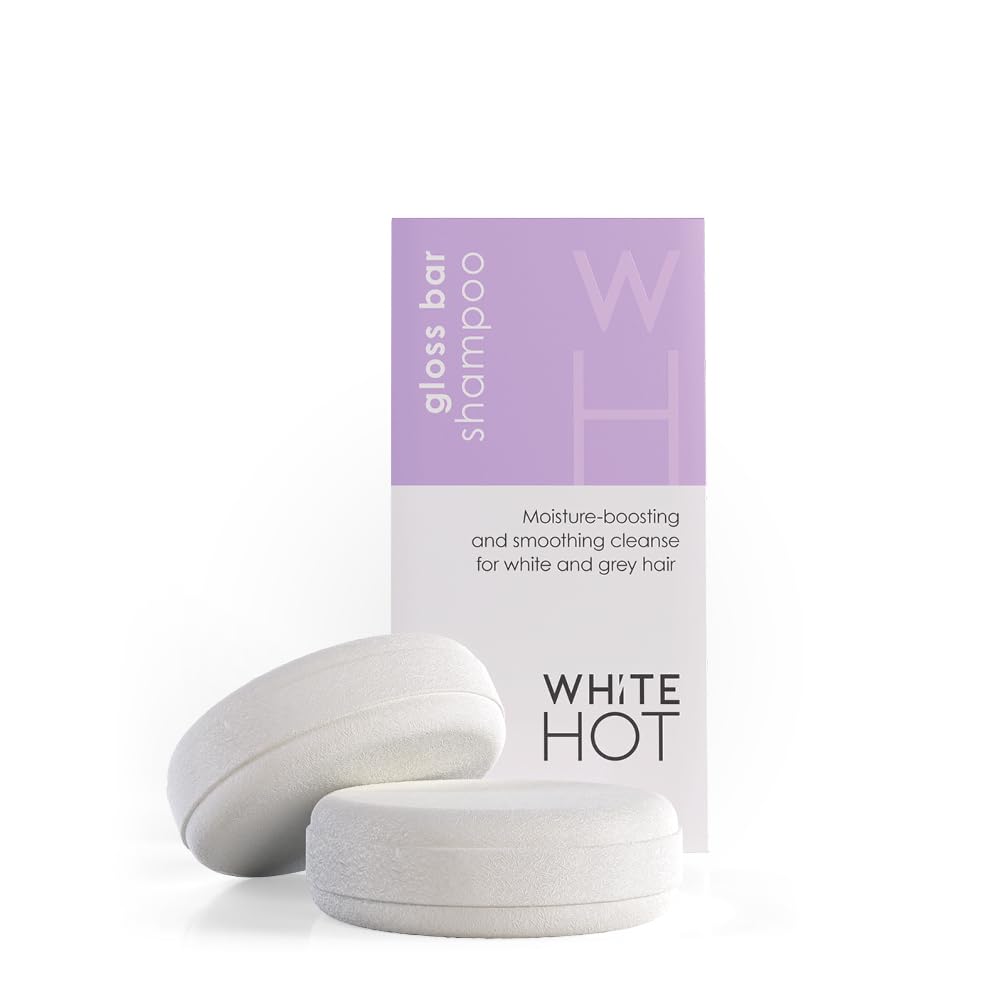 White Hot Gloss Bar Shampoo Solid Shampoo Bar (2 x shampoo bars) 60g Bright Shine and Silky Soft Silver White