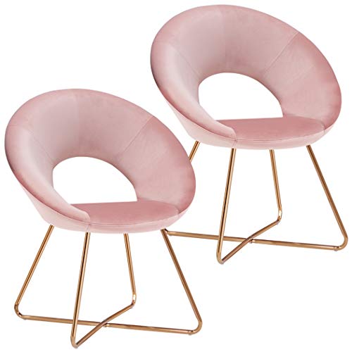 Duhome Modern Accent Velvet Chairs Single Sofa Comfy Upholstered Arm Chair Living Room Furniture Salmon Pink,Set of 2 - Thumbnail 7