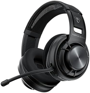 Turtle Beach Atlas Air Wireless Open-Back Headset for PC, PS5, PS4, Mobile | PlayStation, 24-Bit High-Fidelity Audio, Adjustable Mic, Rechargeable 50-Hr Battery, Memory Foam Cushions, Lightweight, Black