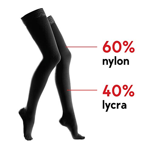 Lauma Medical, 23-32 mmHg Class 2 medical compression stockings with lace stripes, varicose veins, often swelling in the legs, pain in the calves and feet (