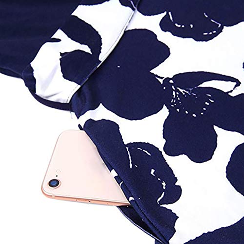 image for Toimothcn Women's Vintage Long Sleeve V- Neck Floral Print Dresse Eleg