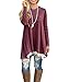 Sanifer Women Lace Long Sleeve Tunic Top Blouse (X-Large, Red)