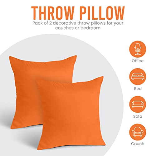 Utopia Bedding Polyester Throw Pillow Insert, Orange, 26x26 Inch