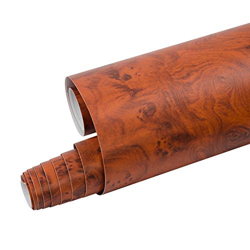 HOHO High Gloss Wood Grain Textured Vinyl Wrap Sticker Decal Car Interior Furniture Office(124cmx50cm) - Thumbnail 2