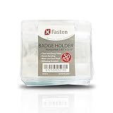 XFasten Waterproof PVC Horizontal ID Card Badge Holder, Clear and Yellowing Resistant, Pack of 50 Proximity and Cruise Plastic Card Holder Pouch with Resealable Zip