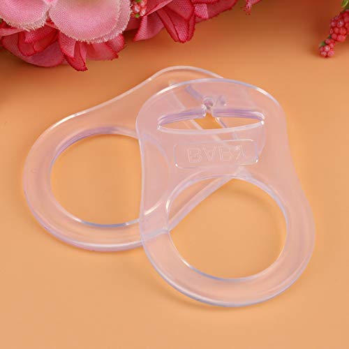 BORDSTRACT 10Pcs Pacifier Clips Adapter, Transparent Silicone Pacifier Clips Adapter Rings