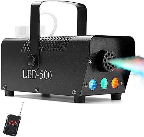 Fog Machine with LED Lights in Red, Blue, Green, softeen Portable 3 Colors 500W Smoke Machine with Preheating Indicator Light and Wireless Remote Control for Party Christmas Halloween Stage