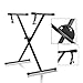 PARTYSAVING Pro Series One-Tier Portable Single-X Keyboard Stand with Locking Straps, APL1157