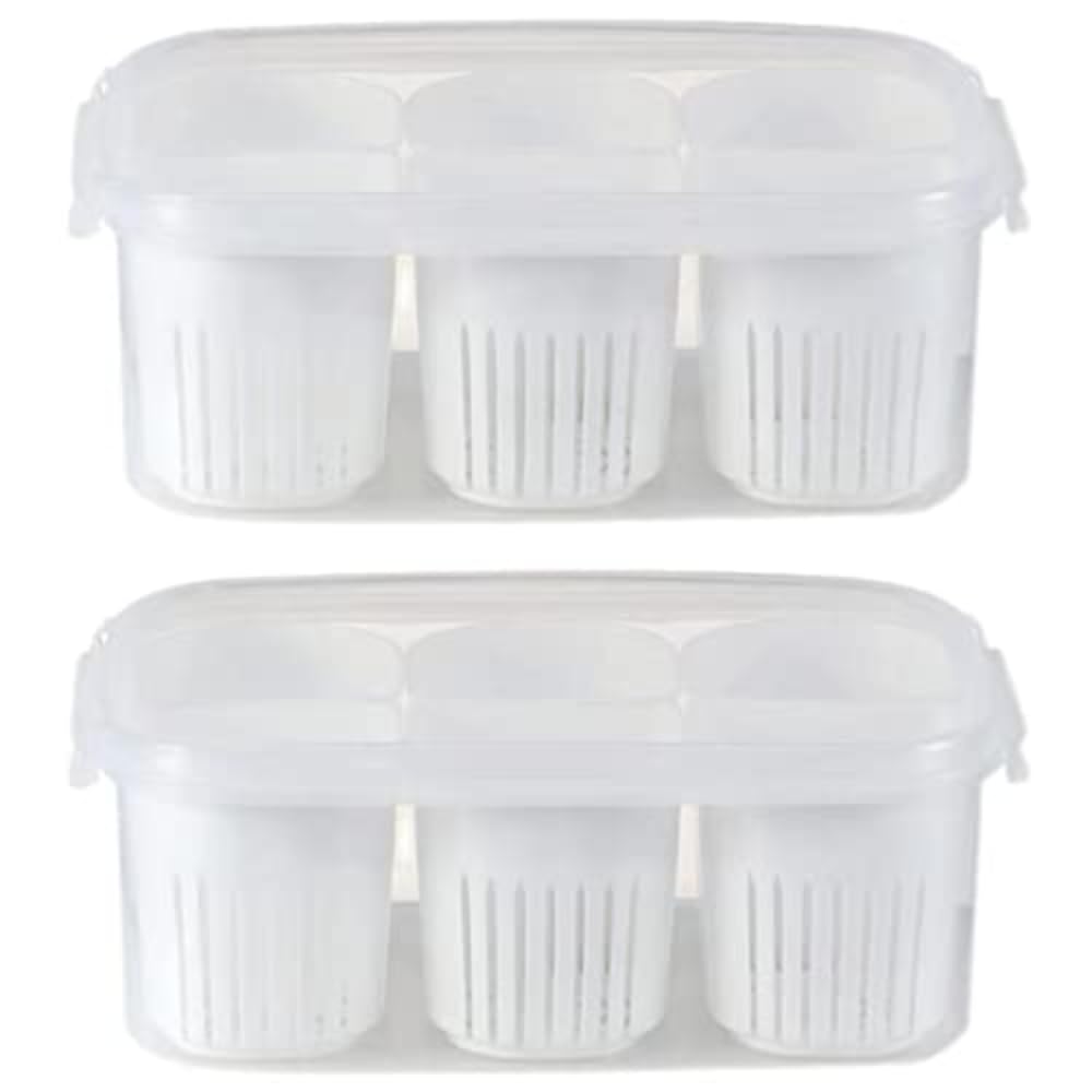 Uvaire 2 Large Scallion Fresh-keeping Boxes To Separate Scallion, Ginger and Garlic Refrigerators, Storage Boxes, Kitchen Ingredients, Plastic Drip Fresh-keeping Boxes