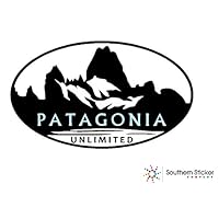 ExpressDecor Oval Patagonia Unlimited Size 4x6 inches - USA Flag Funny Stickers for pro Union Lunch Box Tool Box Symbol Window Travel Jeep Adventure Wanderlust - Made and Shipped in USA