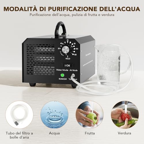 Ozone Generator for Water and Air, 30,000 mg/h Air Purifier Deodorant for 300㎡, Portable Ozonizer with Timer for Homes, Offices, Restaurants, Hotels, Bathrooms, Smoke, Pets