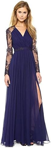 Star Heaven Women's Slim Chiffon Hollow-out Casual Deep V-neck Sleeveless Vintage Maxi Dress (S)
