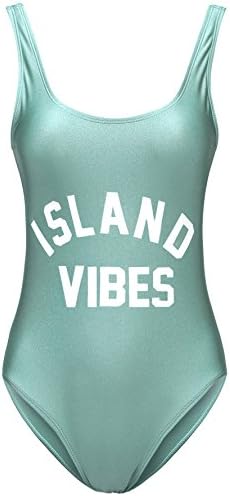 Runwild One Piece Swimsuit Swimwear with High Cut Backless for Women Large Island-G