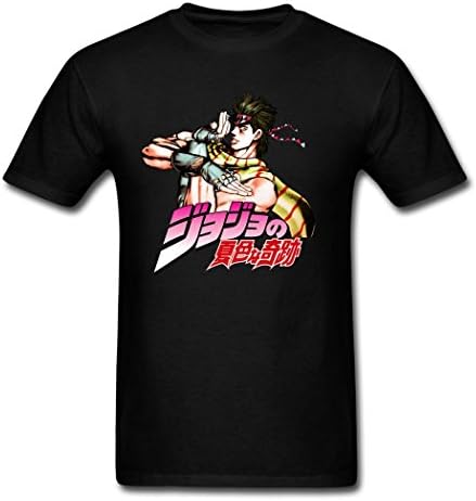 JoJo Battle Tendency Joseph Joestar Top Sky 1 On Discount Black Adult Boy's T-Shirt Medium